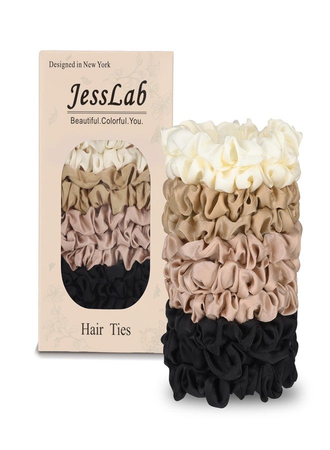 JessLab Luxe Satin Scrunchies, No Damage Hair Ties for Sleeping, Ultra-Gentle on All Hair Types, 10 Pack - Image 1